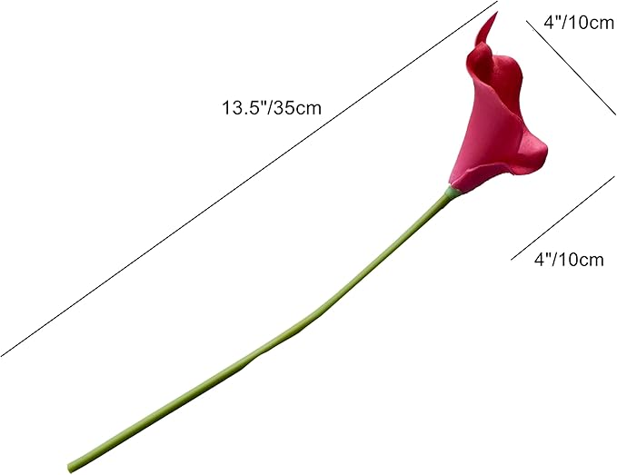 Mandy's PU Hot Pink Calla Lily Artificial Flowers 20 Stems 13.5in Faux Realistic Centerpiece for Thanksgiving and Christmas Decorations DIY Bridal Bouquet Home Décor