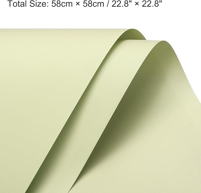 MECCANIXITY Set of 20 Flower Wrapping Paper 22.8x22.8 Inch Waterproof Florists Wrapping Paper for Florist Bouquet Supplies, DIY Crafts, Gift/Gift Box Packaging Light Green