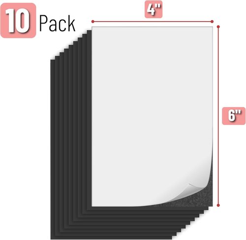 Mr. Pen - Flexible Adhesive Magnetic Sheets | 4" x 6", 10 Pack, Cuttable Picture Magnets