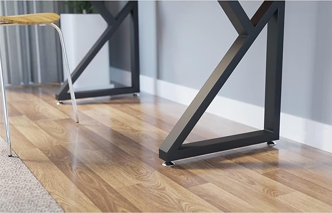 28 Inch Metal Desk Legs, Heavy Duty Dining Table Legs Set of 2, 1000 LBS Load Capacity, Industrial K-Frame Iron Table Legs for DIY Writing Desk, Office Desk, Dining Table, Matte Black
