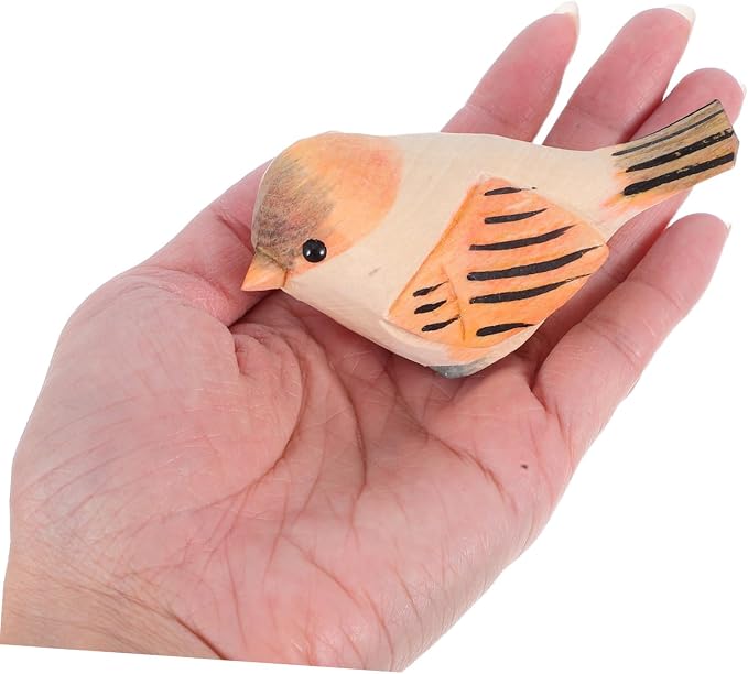 Retro Farmhouse Bird Sculpture Bird Decor for Home Hand Carved Animal Statue