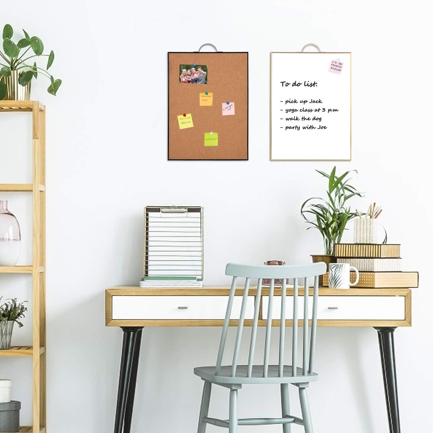 Small Cork Board Whiteboard Combination - 24” x 16” Magnetic Dry Erase & Corkboard with Portable Aluminum Frame