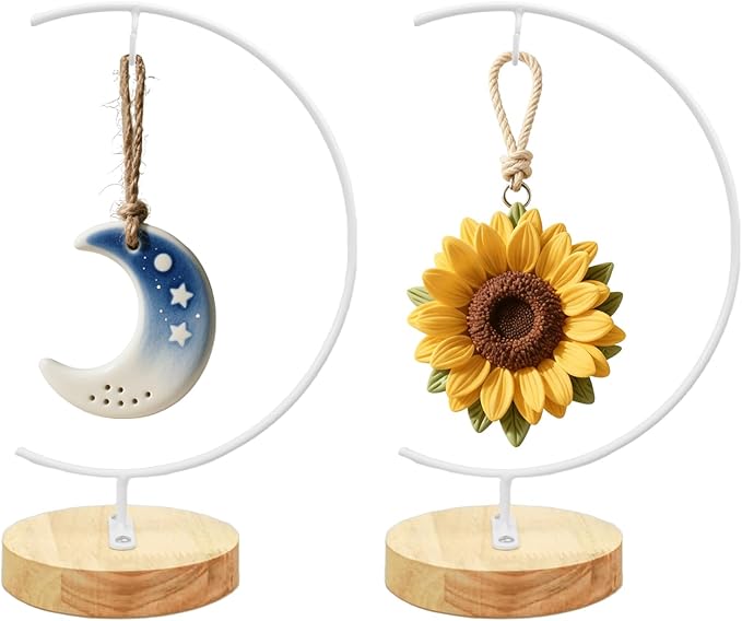 YY YEARCHY Awesomes Terrarium Ornament Display Stand Metal Stand Air Plant Stand Flower Pot Stand Holder Iron Pothook Stand for Hanging Glass Terrarium Globe Ball (2, White)