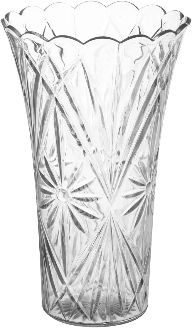 Royal Imports Flower Acrylic Vase Decorative Centerpiece for Home or Wedding Non-Breakable Plastic - 9" Tall, 4" Opening - Clear