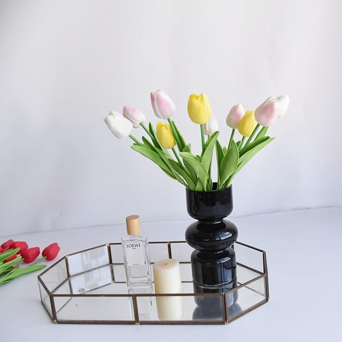 10PCS All Saints' Day Artificial Flower Tulips PU Real Touch Tulips for Home Wedding Decoration Brides Hand Holding Bouquet Artificial Flower Decoration