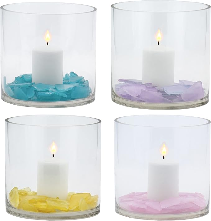 CYS EXCEL Cylinder Clear Glass Vase (H:5.9" D:5.9") | Multiple Size Choices Glass Flower Vase Centerpieces | Hurricane Floating Candle Holder Vase