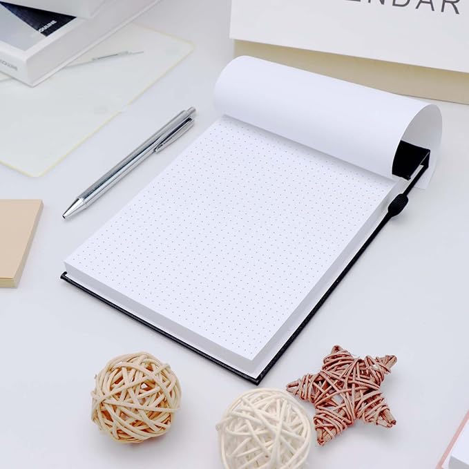 Mogoostry A5 Dot Planning Pads 5.9" x 8" Planner To Do List Memo Note Pads Screw Binding Writing Paperboard Notepad, 100 Sheets per Pack, Black