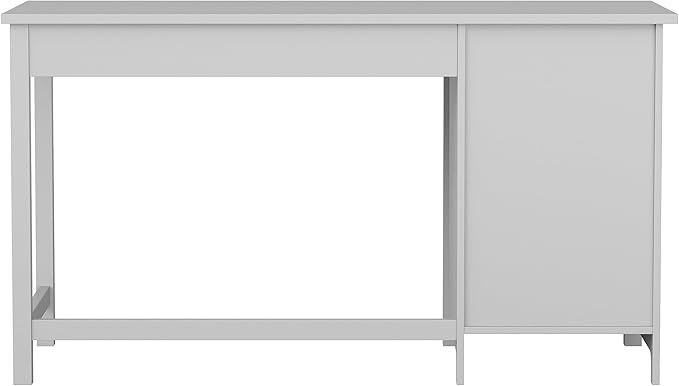 Martha Stewart Hutton Shaker Style Home Office Desk with Storage in Gray with Brushed Nickel Hardware