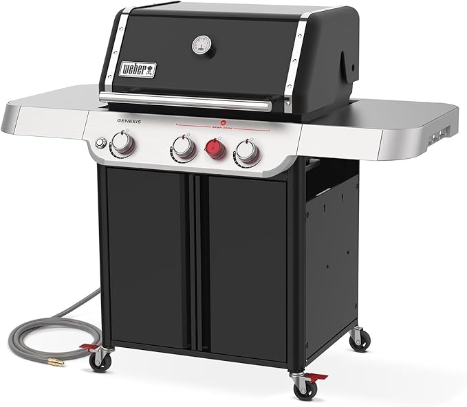 Weber Genesis E-325 Natural Gas Grill for Outdoor Cooking, 3 Burners, Black