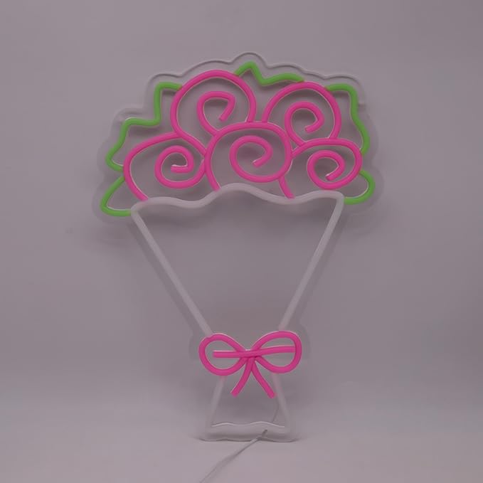 Flowers Neon Lights Flowers LED Light Wall Decor - Bouquet Decoration for Home, Wedding, Party and Romantic Gift