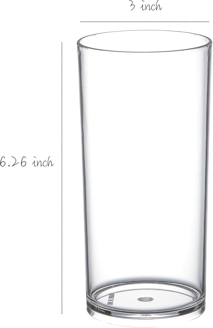 KLIFA- Carlsbad- Set of 8 Pieces, 6.26 Inch Tall, Plastic Cylinder Vases for Centerpieces, Shatterproof, High Transparency, Acrylic Flower Vase for Wedding, Parties and Home Decorations, Clear