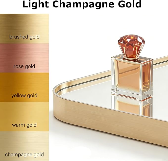 USHOWER Gold Bathroom Mirror 22"x30", Brushed Champagne Gold Rectangle Mirror for Over Sink, Aluminum Frame, Anti-Rust, Tempered Glass, Horizontal or Vertical Mounted