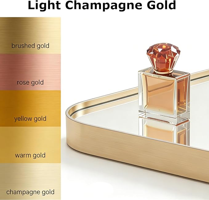 USHOWER Gold Bathroom Mirrors 24"x36" 2 Pack, Brushed Champagne Gold Rectangle Mirrors for Over Sink, Aluminum Frame, Anti-Rust, Tempered Glass, Horizontal or Vertical Mounted