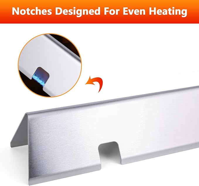 Uniflasy 7635 15.3 inch Flavorizer Bars for Weber Spirit I&II 200 Series, Spirit E210 S210 E220 S220 Gas Grills with Front Control Knobs, Weber GS4 Grill Parts, 16GA Stainless Steel Grill Heat Plates