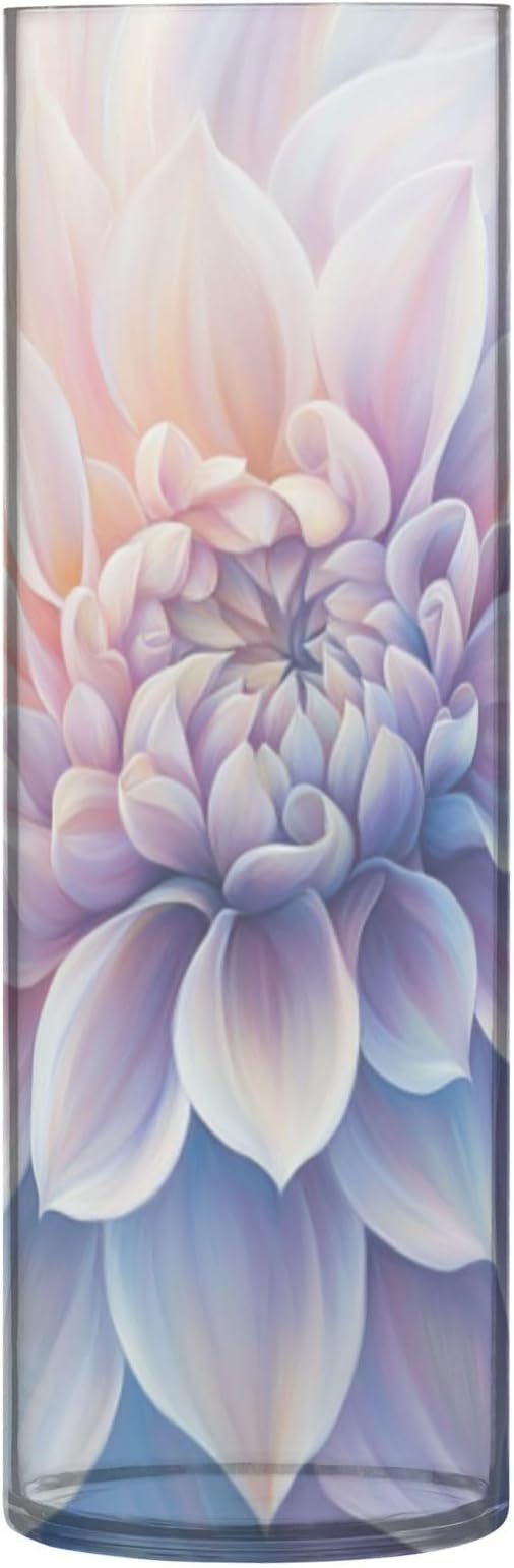 Dahlia Plastic Vase for Flowers 3.9" W x 11.8" H Modern Boho Style Cylinder Clear Vases for Wedding Centerpiece Table Party Home Office Decor