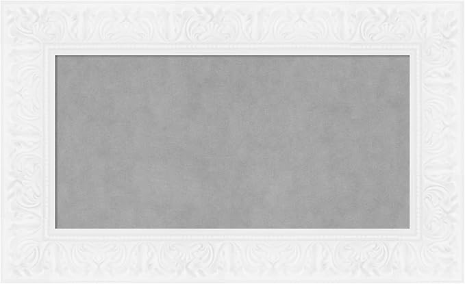 Amanti Art White Framed Magnetic Board 19x31 Small Vision Board for use with Magnets, 100% Metal Sheet to Display Items as Office Decor or for Home Organization in mudroom, Kitchen or Kids Room