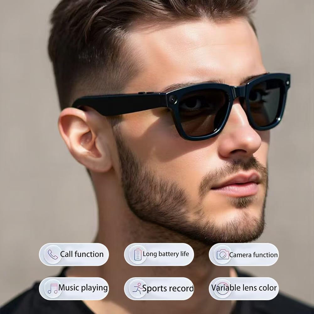 Yoidesu Ai Smart Glasses - 5MP Camera with Bluetooth Music & Call Features | 26 Language Translation