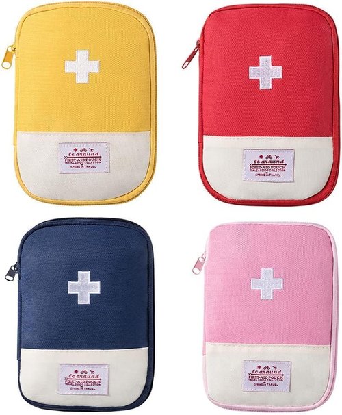 JJLFresheners Mini First Aid Pouch - 4Pcs Portable Emergency Medical Storage Organizer (Small)
