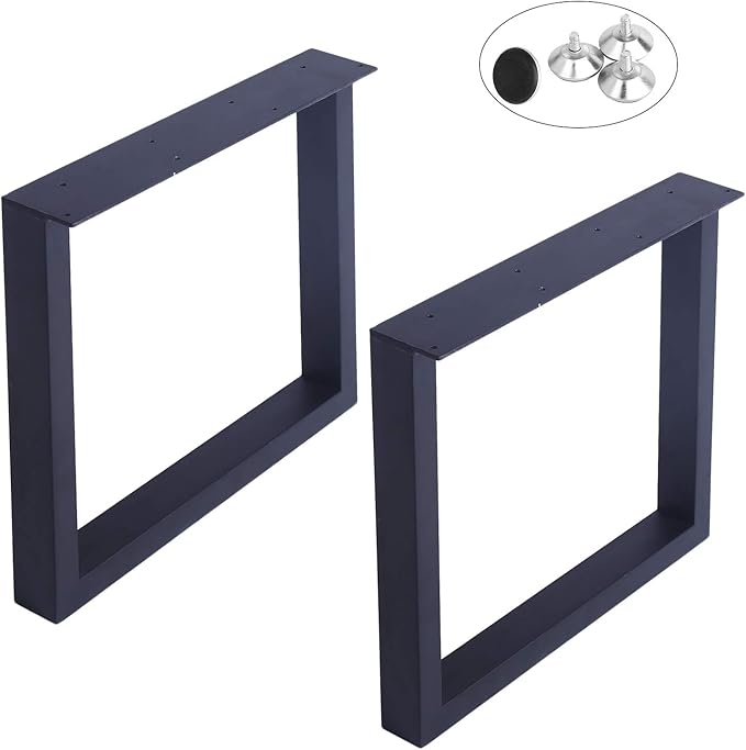 MBQQ Furniture Legs 15.7”Height 17.7”Wide Rustic Decory Square Tube Table Legs,Heavy Duty Metal Desk Legs,Dining Table Legs,Industrial Modern, DIY Iron Bench Legs