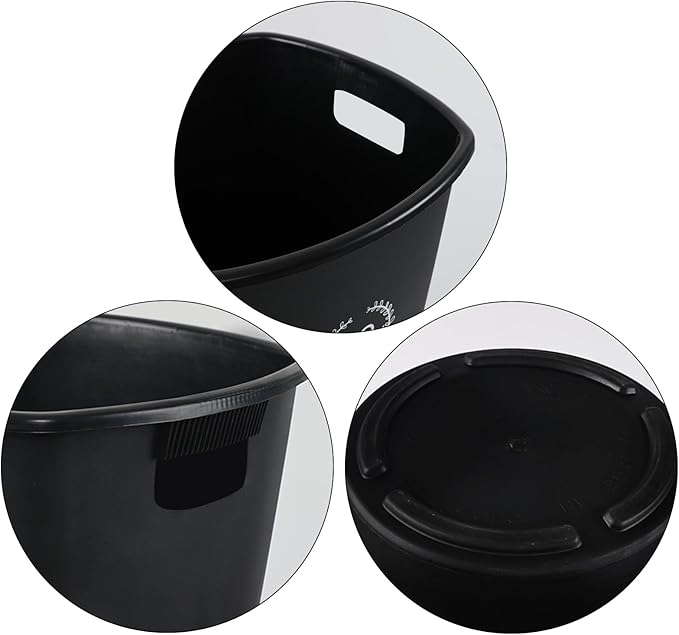 20 Inch Plastic Flower Buckets for Cut Flowers, 4 Pack Tall Flower Buckets with Cutout Handle for Home Wedding Decoration, Black