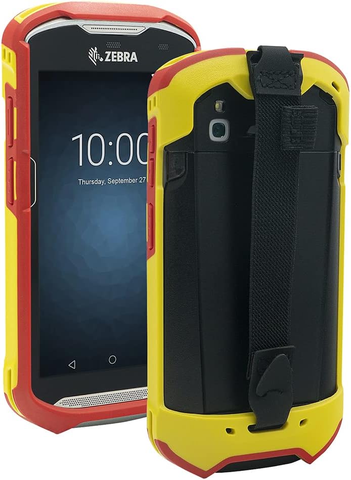 Zebra Protective Cover Bumper Case - Rugged Boot with Hand Strap for TC51, TC52, TC56, TC57 | Red & Yellow