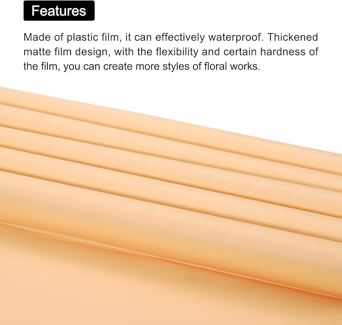 MECCANIXITY 20 Pcs Double Sided Color Flower Wrapping Paper Melon+Cool Brown 22.8"x22.8" Waterproof for Florist Bouquet Supplies, DIY Crafts, Gift Box Packaging