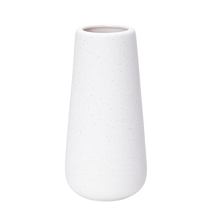 D'vine Dev 8 Inch Ceramic Flower Vase Textured Finishing, Minimalist Design for Kitchen, Bedroom, Living Room, Centerpieces, Office, Speckled Porcelain, VS-XH-G-1