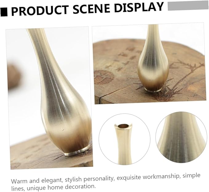 TOYANDONA 2pcs Mini Brass Vases Small Decorative Flower Containers for Table Wedding Living Office Modern Chic Design Easy to Clean Stylish Home Decor