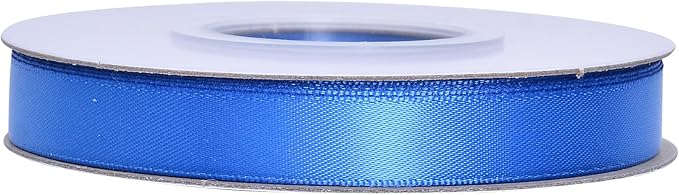 YAMA Royal Blue Double Faced Satin Ribbon 1/2 Inch 25 Yards Royal Blue Ribbon for Gift Wrapping Crafts Hair Bows Wedding Party Decoration