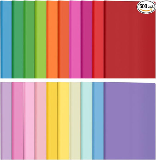 Qilery 500 Sheets Colored Rainbow Tissue Paper Bulk for Gift Bags 15 x 20 Inch Acid Free Packaging Wrapping Decoupage Paper Sheets Christmas Wedding Decoration DIY Flowers, Pom Poms, Party Supplies