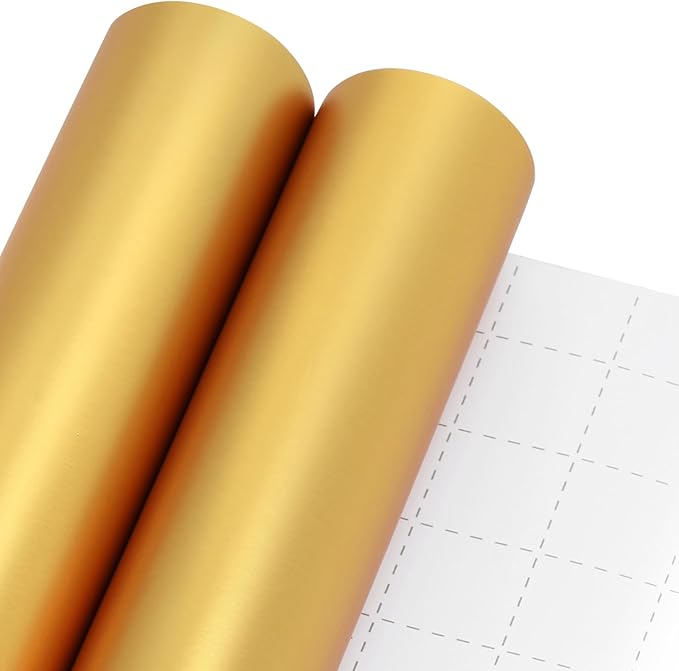 Gold Wrapping Paper, 2 Roll 17in x 33ft Matte Metallic Gold Solid Color Gift Wrapping Paper Roll Perfect for Birthday, Christmas, Baby Shower, Wedding, Valentine's Day, DIY Invitations, Arts & Crafts
