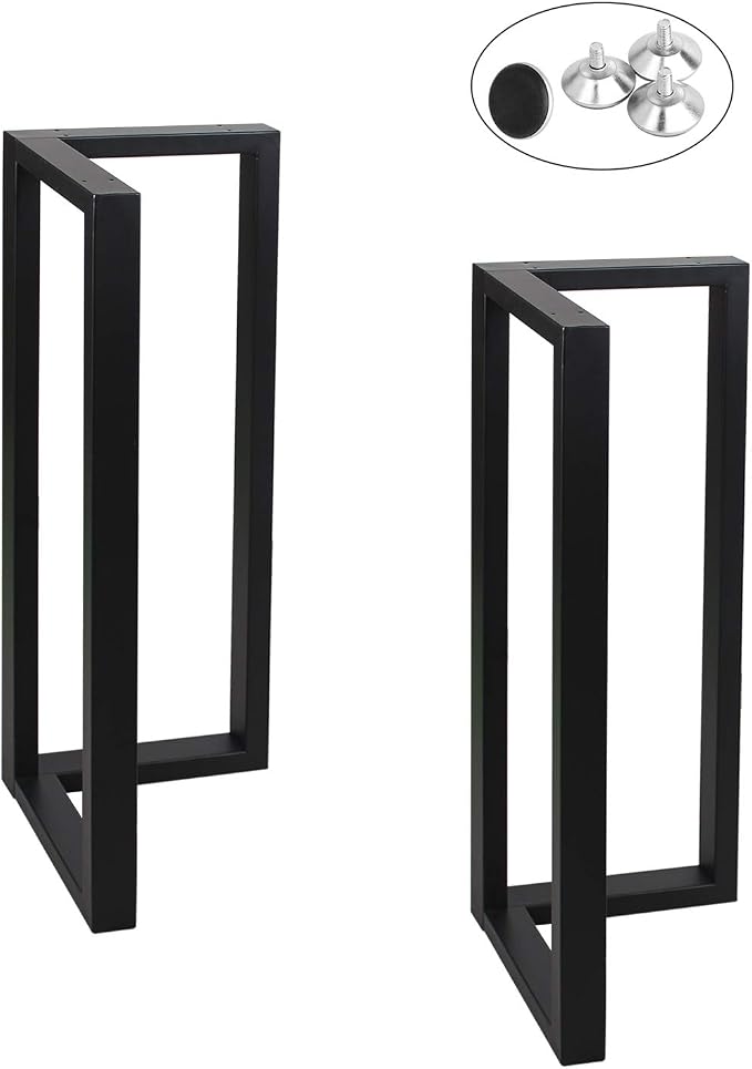 MBQQ Furniture Legs 35”Height 17.7”Wide Rustic Decory Right Angle Shape Table Legs,Heavy Duty Metal Desk Legs,Dining Table Legs,Industrial Modern, DIY Iron Bench Legs
