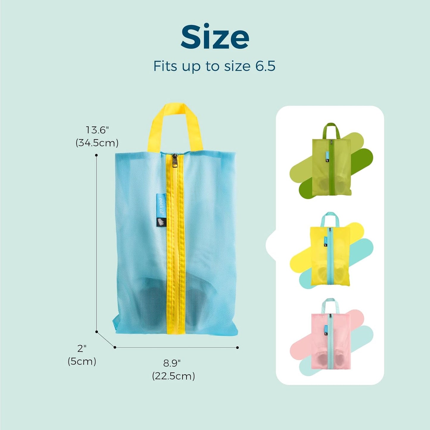 Skiennix Kids Shoe Bag - Water-Resistant Travel Pouch for Gym & Sports | Cute Blue Design