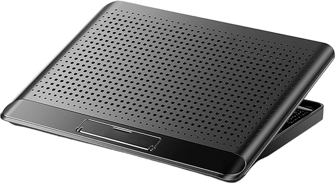 Adjustable Laptop Fan Stand, 35x26x2.3cm Aluminum Alloy Quiet Cooler Riser, Computer, Laptop, Keyboard, Phone, Tablet, Book, Desk, Home, Dorm, Office