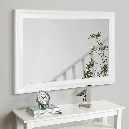 CULER White Wall Mirror for Bathroom,Rectangle Rustic Large 30 x 40 inch Hanging Vanity Mirrors for Living Room,Bedroom,Entryway (30x40 inch, White)