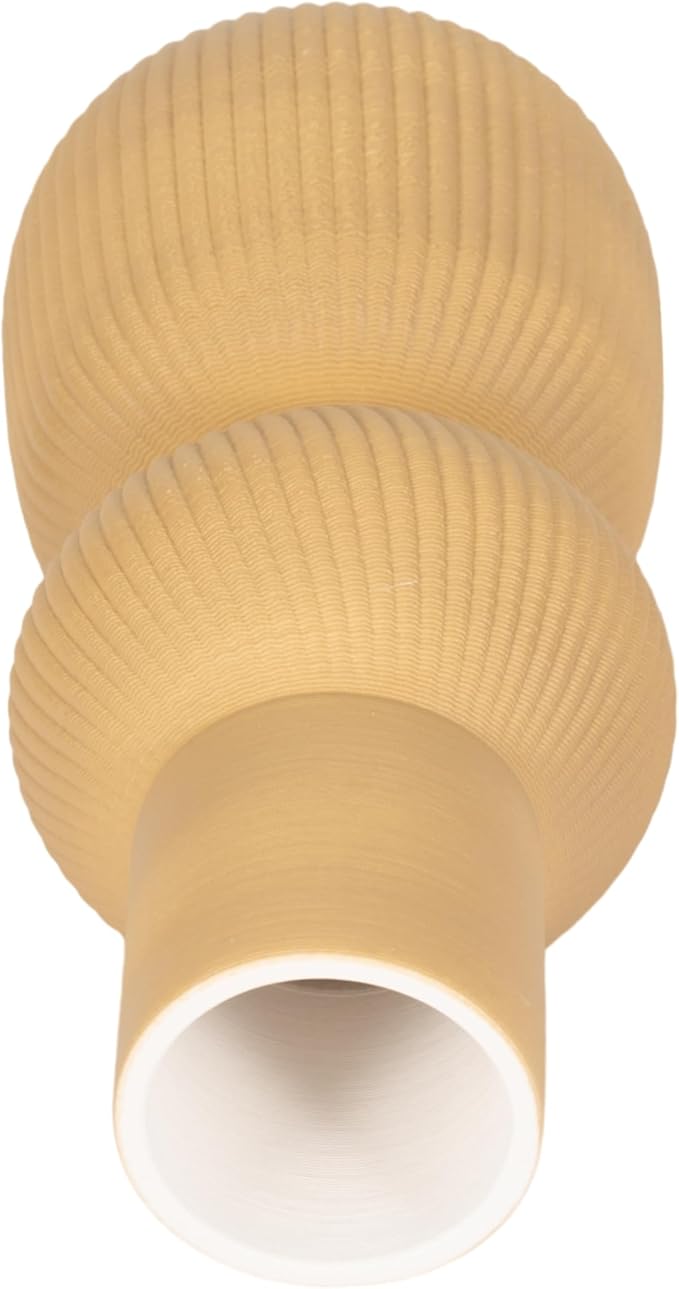 Ceramic Vase for Living Room Decor – Home Decor Accent for Bedroom, Table Accent, House, and Room Decor Display – 3D Printed Designed Flower Vase and Office Decor – 12" Brown