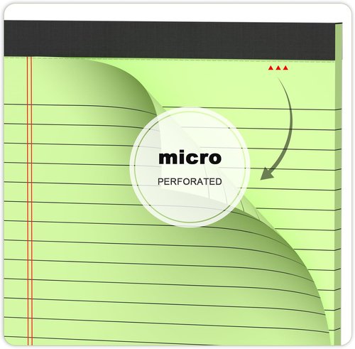 AILZFEI 6-Pack Small Note Pads - 5x8 College Ruled Green Legal Pads for Study & Writing