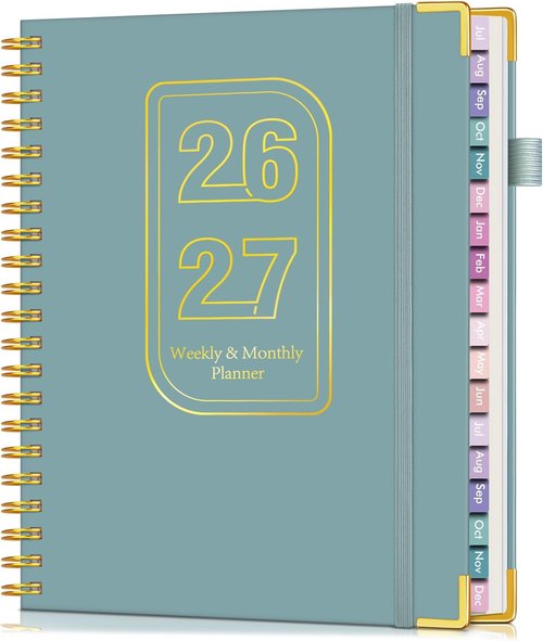 Academic Planner 2026-2027 - 18-Month Hardcover Weekly & Monthly Organizer | Large 8.5" x 11" Dusty Blue