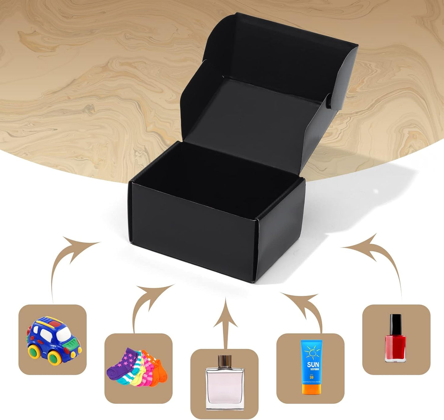 ZBEIVAN Black Small Shipping Boxes - 6x4x3 Corrugated Cardboard Mailer | 20 Pack for Gifts & Packaging