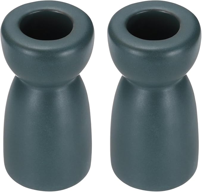 uxcell 2 Pack Candlestick Holder Light Green Ceramic Taper Candle Holder Candle Stand Holders Modern Style Decoration for Centerpiece Tabletops Anniversary