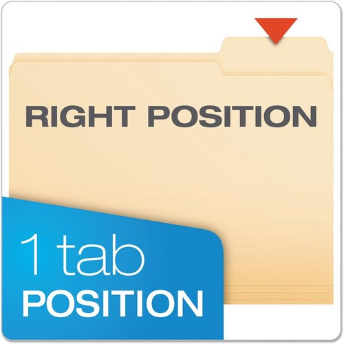 Pendaflex File Folders - Letter Size Manila with 1/3 Cut - 100 Count Box for Organized Filing