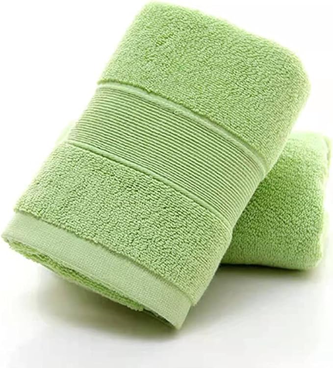 PUPOPIK Hand Towels for Bathroom 2 Pack-100% Cotton Hand Towel (14 x 30 Inch), Highly Absorbent and Quick Dry Face Washcloth, Home Soft Premium Towel for Hotel, Bath, Kitchen and Spa (Green)