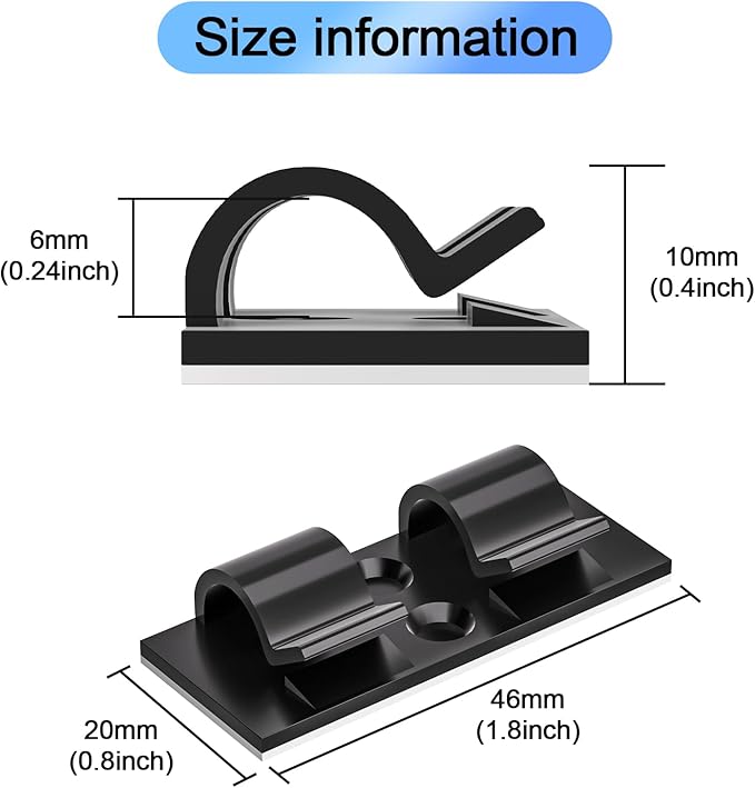 XHF 30PCS Black Hooks for Outdoor String Lights Clips, Heavy Duty Adhesive wih Holes and Screws, for Hanging Christmas Lighting