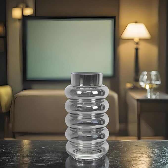 Young's Inc Handblown Mercury Glass Tabletop Vase Smoke Gray