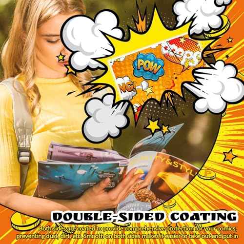 LOTMER 100ct Comic Book Boards, 27PT Extra Thick Acid-Free Backing Board Current Size Comic Book Boards Durable and Coated Precision Cut Boards for Regular Comics Archival
