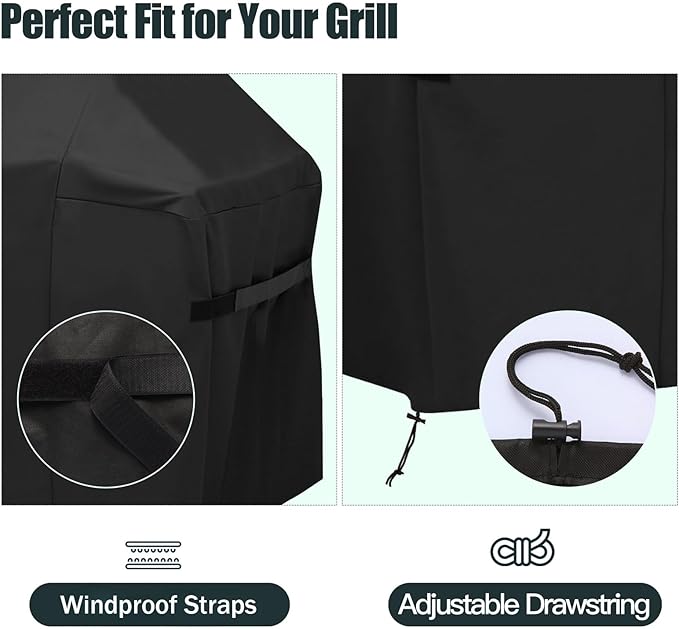 63 Inch Premium Outdoor Grill Cover Fit for Weber Genesis and Genesis II 300 Series 3-Burner Grills, BBQ Covers for Outside, Heavy Duty Waterproof Fade Resistant