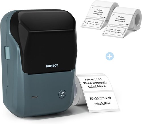 NIIMBOT B1 Label Maker - Includes 3 Roll Labels for Easy Organization and Customization
