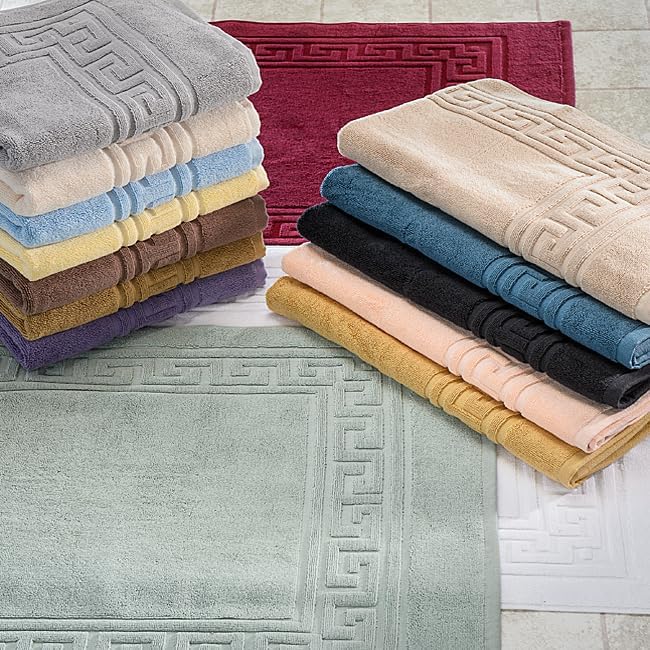 Superior Heavyweight Cotton Bath Mats, Bath Rugs For Bathroom Accessories, Washable Rug For Shower, Bath, Toilet, Modern Decor, No Backing, Luxury Hotel And Spa Quality, Set of 2, 22" x 35", Taupe