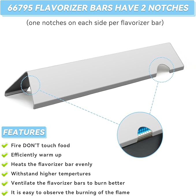 17" Flavorizer Bars for Weber Genesis II Grill Parts GS4 Genesis II/II LX 300 Series Genesis II E-310 E-315 E-335 LX E-340 Heat Plates Replacements for 66795 Stainless Steel Flavor Bars, 5 Pack