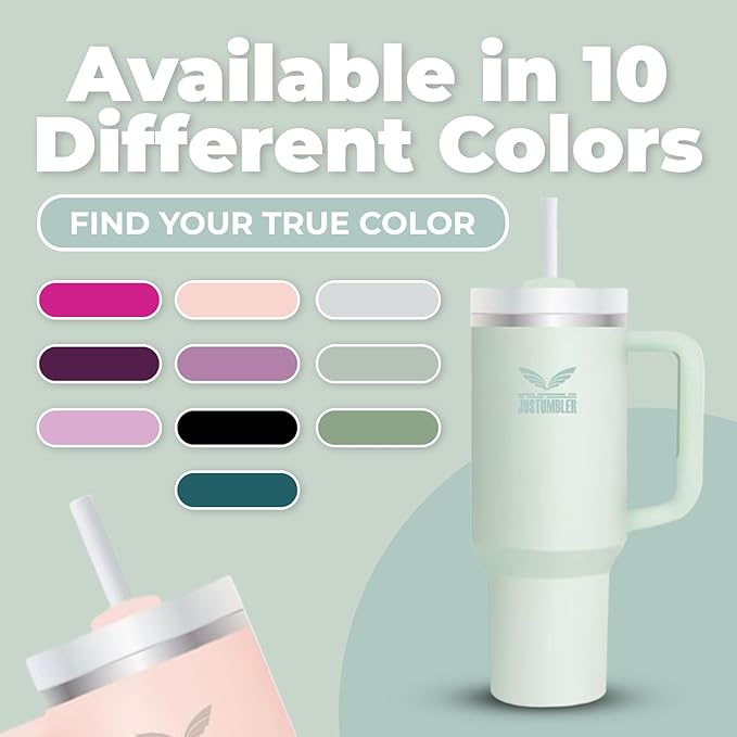 40 Oz Insulated Tumbler with Handle and Straw, Stainless Steel Coffee Travel Mug with Lid, Leak Proof Water Bottle with Accessories, Mist